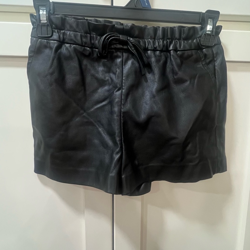 Mini Molly by Molly Bracken Black Elastic Waist Leather Shorts
